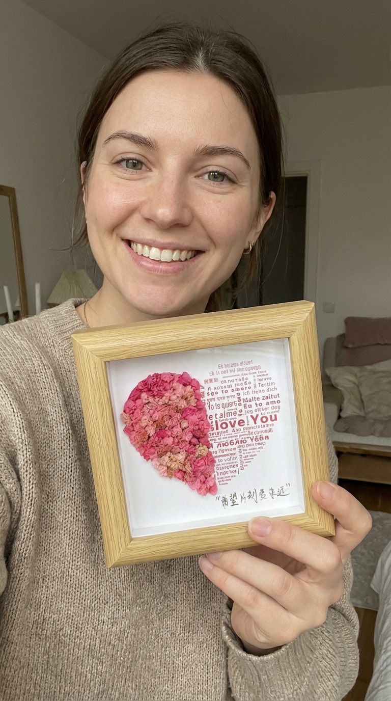 Preserved flower photo frame