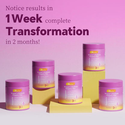 LEEFAR Her Juicy Feminine Probiotics Gummies - All-in-One Solution with Slippery Elm and Prebiotics for Women's pH Balance and Comfort - Delicious Hawaiian Pineapple Flavor, 60 Count