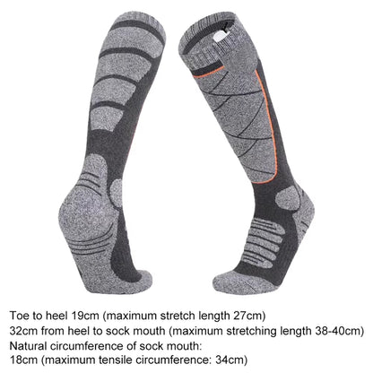 Electric Heated Socks 3Mode Adjustable Winter Warm Socks Winter Anti-Cold Thermal Skiing Long Sock Foot Warmer for Hiking Skiing