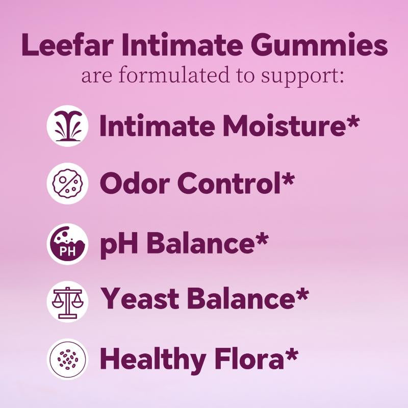 LEEFAR Her Juicy Feminine Probiotics Gummies - All-in-One Solution with Slippery Elm and Prebiotics for Women's pH Balance and Comfort - Delicious Hawaiian Pineapple Flavor, 60 Count