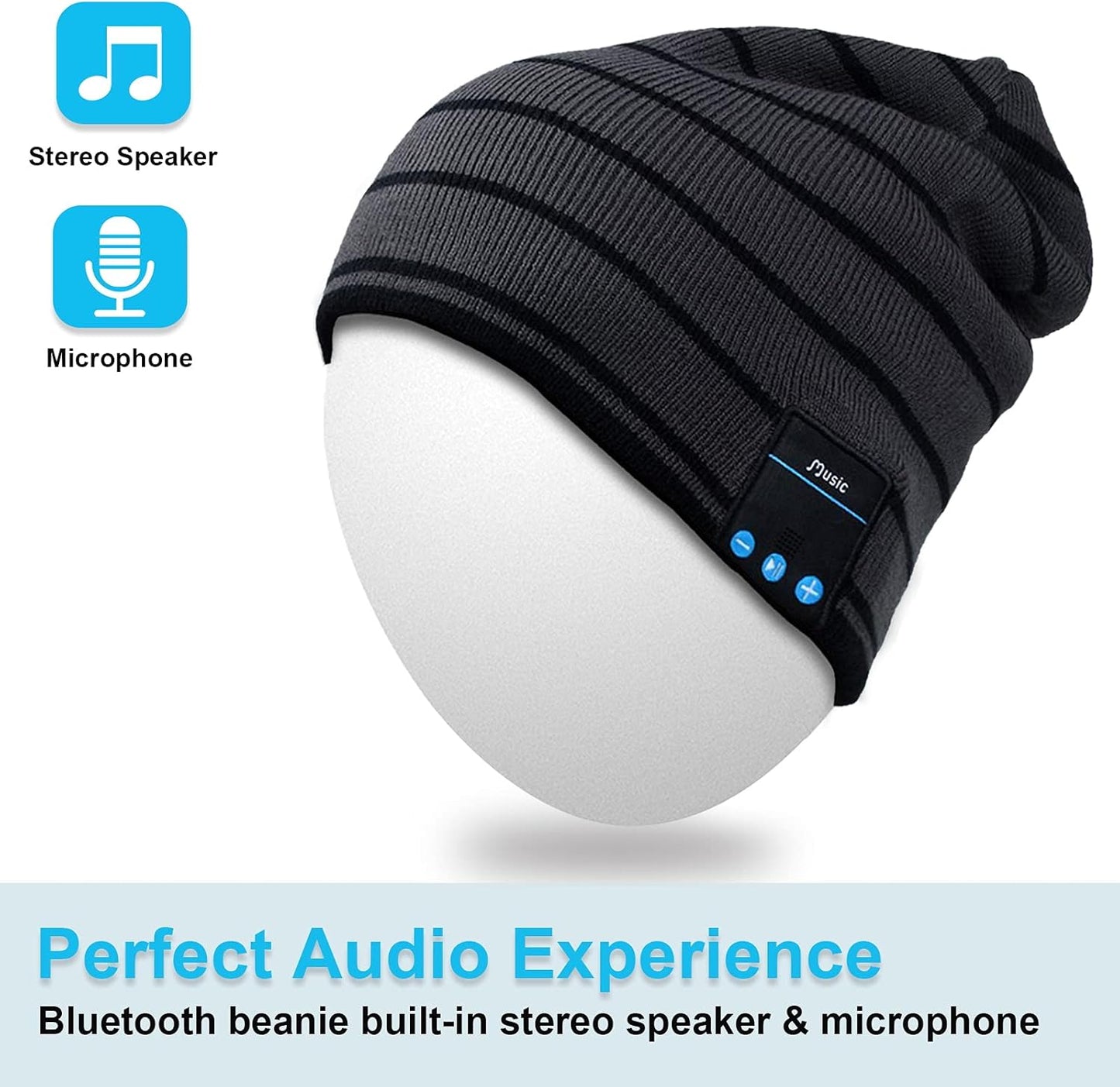 Stay Warm and Stylish with Our Bluetooth Beanie Hat - Perfect for Music Lovers and Outdoor Enthusiasts!