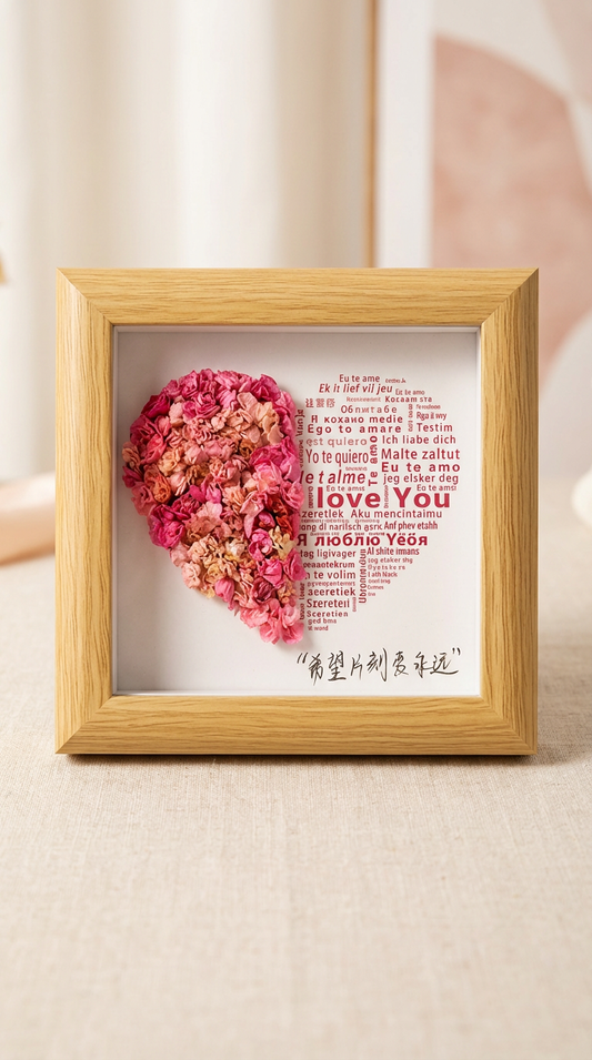 Preserved flower photo frame
